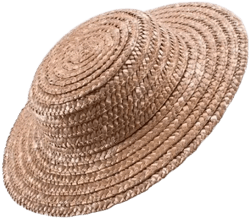 Elegant Classic Straw Hat with Wide Brim and Rounded Crown