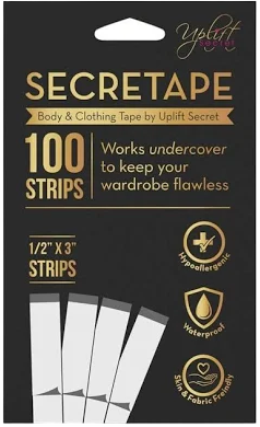 Uplift Secret Fashion Clothing Tape Double Sided Clear Tape for Clothes, Body, and All Skin Shades