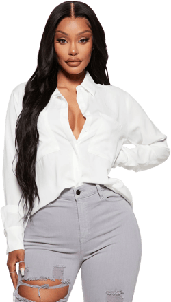 Fashion Nova Women's CEO of Slaying Button Down Top