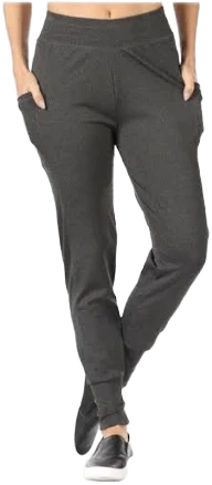 Women's High-Waisted Cuffed Hem Joggers with Side Pockets