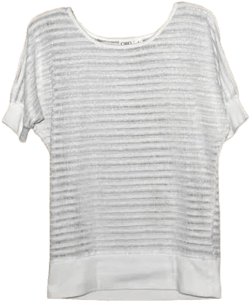 Cato Women's See Through Stripes Blouse