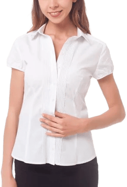 White Blouse With Thin Pintuck