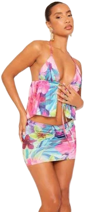 Halterneck Tie Front Top