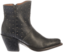Women's Lucchese Harley Cowhide Zippered Studded Round Toe Cowboy Booties