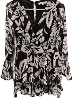 Blush Tops | Elegant Black and White Floral Women's Top | Color: Black/White | Size: S | Alyssairizarry's Closet