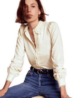 Boden Women's Lace Collar Blouse