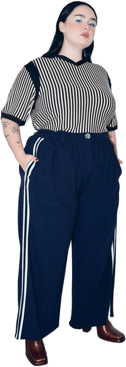 Sporty Straight Leg Thick Linen Trousers