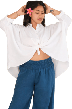 Key Largo Linen Blouse