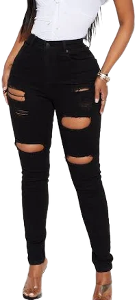 Fashion Nova Women's Decker Ripped High Rise Stretch Skinny Jeans