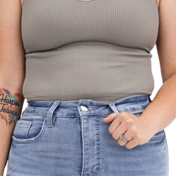 RFM Essential High Rise Fray Hem Shorts with Side Slit