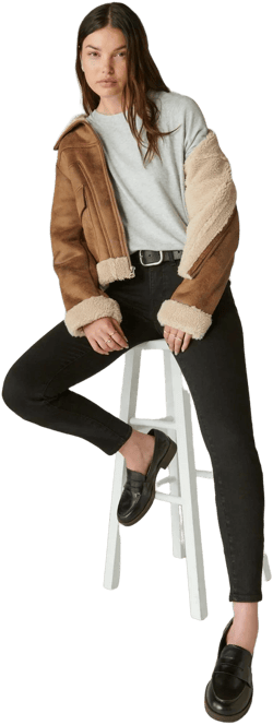 Lucky Brand Women's Ava Mid-Rise Ripped Skinny Jeans