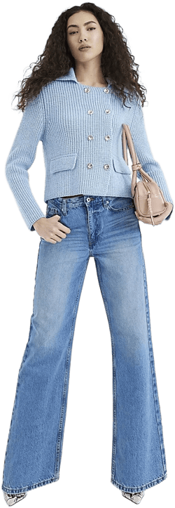 River Island Women's 90s High-Waisted Straight Leg Jeans