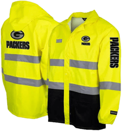 Packers Men's Hi-Vis Safety Waterproof Rain Jacket
