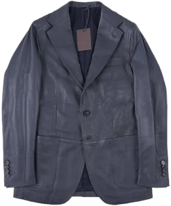 Rifugio Napoli Deerskin Leather Blazer With Wool Lining Slim L (eu 52)