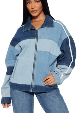 Fashion Nova Nina Patchwork Denim Jacket