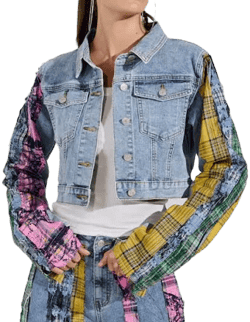 Akira Making Waves Patchwork Denim Jacket