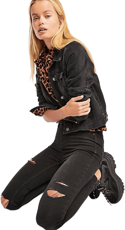 Free People Destroyed Long and Lean Skinny Jeans