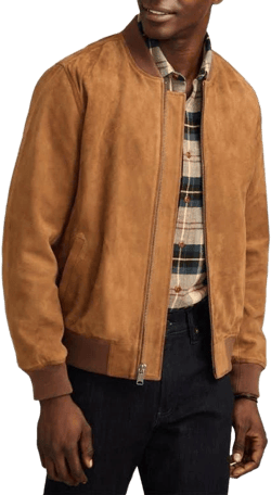 Lucky Brand Men's Suede Bomber Jacket
