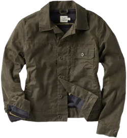 Flint and Tinder Flannel-Lined Waxed Trucker Jacket