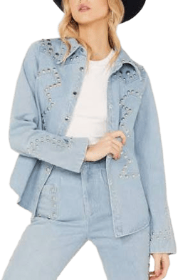 Understated Leather Women's Bluegrass Studded Denim Western Jacket