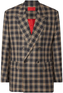 Ferrari Men's Double-Breasted Tartan Wool Blazer