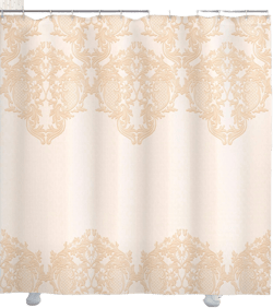 Ambesonne Floral Shower Curtain, Lace Like Framework Borders with Details Delicate Intricate Retro Dated Print, Cloth Fabric Bathroom Decor Set with Hooks, 69" W x 84" L, Beige White