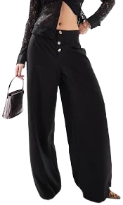 ASOS Tailored High Waist Wide Leg Pants with Trims