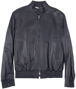 Rifugio Napoli Handmade Black Nappa Lambskin Leather Bomber Jacket Xl