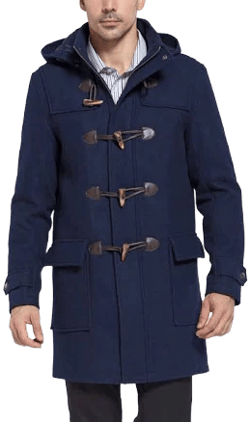 BGSD Men's Benjamin Wool Blend Duffle Coat
