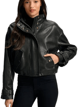 Veronica Beard Bateman Cropped Leather Jacket
