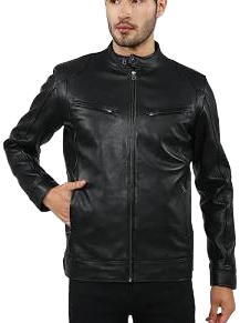 Hamp Men's Leather Racer Jacket