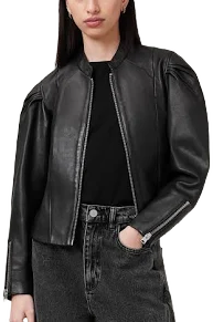 Allsaints Women's Rayna Lamb Leather Biker Jacket