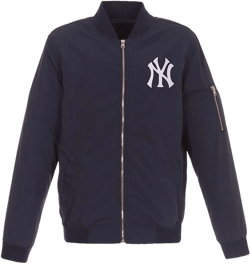 JH Design Men's New York Yankees Lightweight Nylon Bomber Jacket