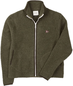 Drake's Boucle Wool Zip Fleece Men Jacket