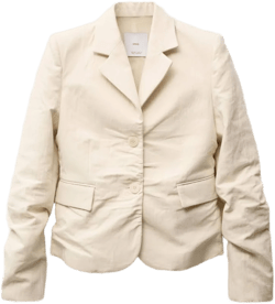 MANGO Women's Wrinkled Linen-Blend Suit Blazer