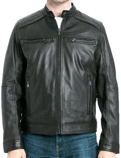 Michael Kors Men's Perforated Leather Moto Jacket