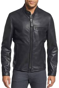 Schott NYC Cafe Racer Leather Jacket Men's
