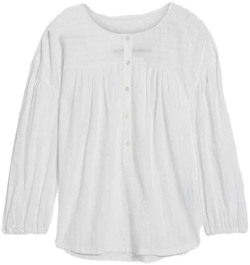 Gathered Cotton-gauze Blouse