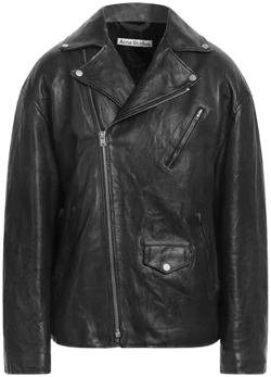 Acne Studios Men's Asymmetric Leather Biker Jacket