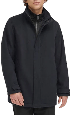 Men's Dockers Wool Blend Walking Coat with Quilted Bib