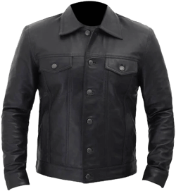 Men's Leather Trucker Jacket