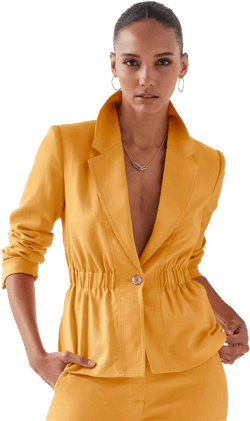 White House Black Market Women's Ruched Twill Jacket