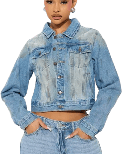 Fashion Nova Women's Desert Sun Washed Denim Jacket
