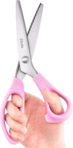 Sewing Pinking Shears for Fabric Cutting, 9" Zig Zag Scissors for lace wig, Craft Scissors Decorative Edge Paper, Ideal for Tailor, Quiltiing, Dressmaking, Scrapbooking, Home DIY, Arts&Crafting 5mm/Serrated Pink