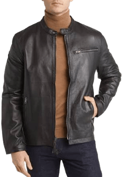 Frye Men's Cafe Racer Leather Jacket
