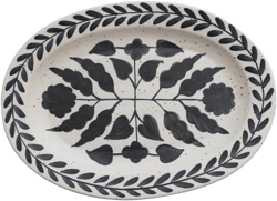 Creative Co-Op Hand-Painted Stoneware Platter