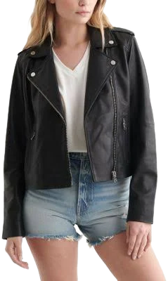 Lucky Brand Women's Classic Leather Moto Jacket