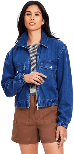 Women's Loft Denim Bubble Jacket