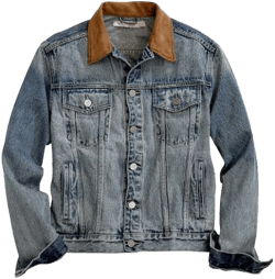 Tin Haul Men's Denim Jacket with Suede Collar