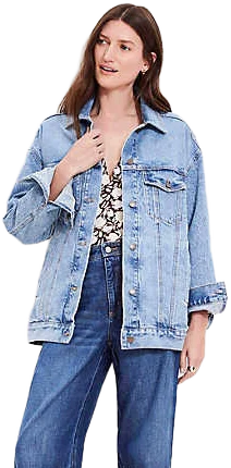 Loft Women's Oversized Denim Trucker Jacket